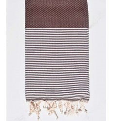 Fouta nid d'abeille acajou foncé - FOUTA TUNISIA