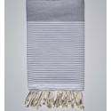 fouta nid d'abeille gris souris