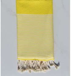 Telo mare nido d'ape giallo ma - FOUTA TUNISIA