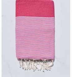 Fouta nid d'abeille rose...