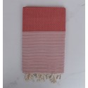 Toalla de playa en nido de abeja carne rosa oscuro