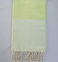 Fouta nid d'abeille vert fluo clair
