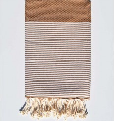 fouta nid d'abeille bistre