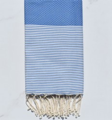 fouta plate bleu barbeau