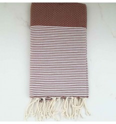 Beach towel honeycomb chestnut