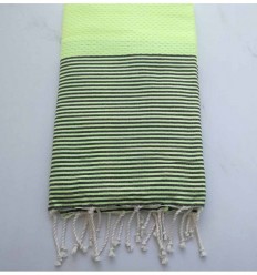 fouta nid d'abeille jaune fluo