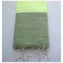 fouta nid d'abeille jaune fluo