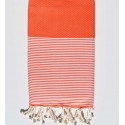 Fouta nid d'abeille orange trafic - FOUTA TUNISIA