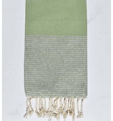 Fouta Lurex plate vert amande