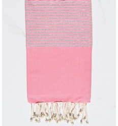 Fouta rose avec lurex argent