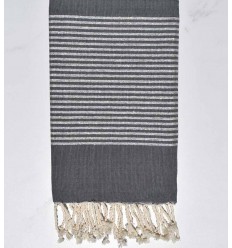 Fouta gris avec lurex argent - FOUTA TUNISIA