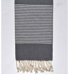 Fouta gris avec lurex argent