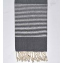 Fouta gris avec lurex argent - FOUTA TUNISIA