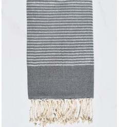 Fouta Lurex plate gris fer