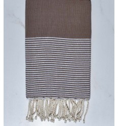 Fouta Lurex plate marron