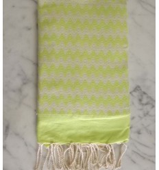 Beach towel zigzag limegreen