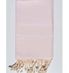 fouta Chevron rose dragée clair
