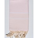 Fouta chevron rose dragée clair