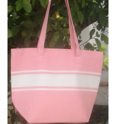 Sac de plage fouta rose dragée