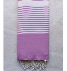 JETé Gris perle rayée gris anthracite - FOUTA TUNISIA