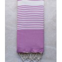 JETé Gris perle rayée gris anthracite - FOUTA TUNISIA