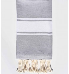 Fouta plate gris poussière