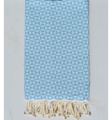 Fouta papillon bleu céleste