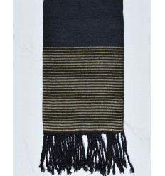 Fouta plate gris noir avec...