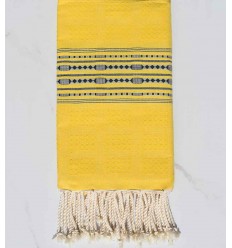 Fouta thalasso couleur jaune avec motifs