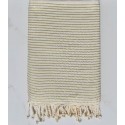 Jeté blanc crème au fil lurex doré 1.90m/3m