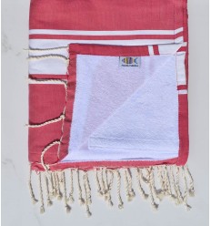 Fouta rose doublée éponge...