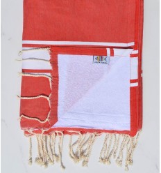 Fouta corail doublée éponge...