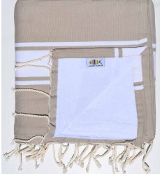 Fouta beige sable doublée...