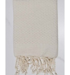 Lot de 10 serviettes de table unie blanc crème