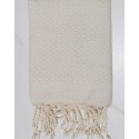 Lot de 10 serviettes de table unie couleur blanc crème