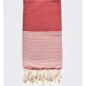 fouta nid d'abeille amarante