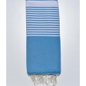 Jeté Bleu céruléen avec rayures
