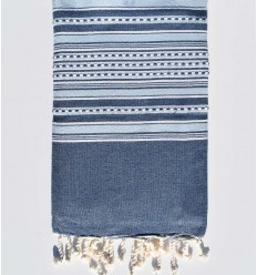 Fouta arabesque bleu guède...