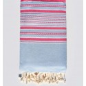 Fouta couple arabesque bleu clair et rose