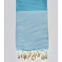 Telo mare nido d'ape in cotone riciclato blu celeste