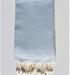 Fouta nid d'abeille unie couleur bleu ciel - FOUTA TUNISIA