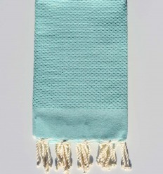 Fouta nid d'abeille unie vert eau