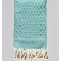 Fouta nid d'abeille unie vert eau - FOUTA TUNISIA