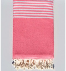 Jeté couleur rose fluo avec rayures