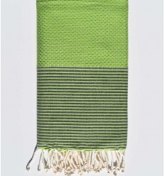 Fouta en nid d'abeille vert...