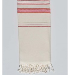Jeté blanc crème, rose avec lurex