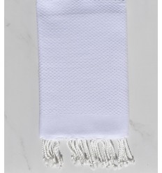 Fouta nid d'abeille unie blanc