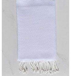 fouta nid d'abeille unie blanc- FOUTA TUNISIA