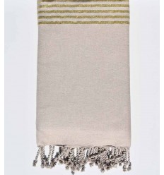 Jeté gris clair avec lurex doré