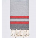 Fouta – 3 Colores Gris claro, Rojo y Gris